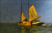 sail boats at the sunset